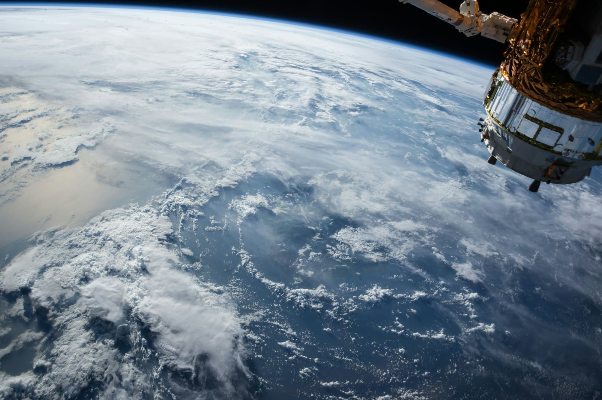 Space Station: Earth turning slowly below